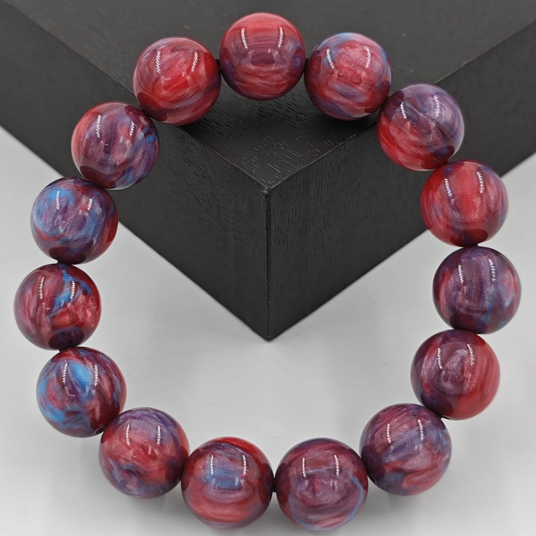 【古典珍藏】九星火莲 G214精致气质树脂手链手串