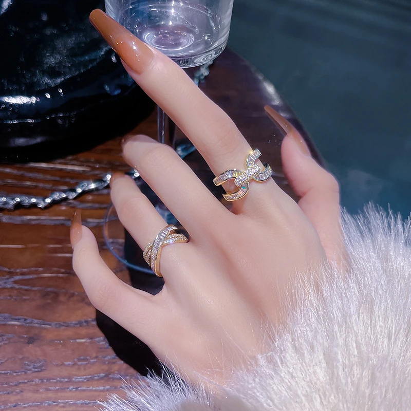 饰忆客 铜合金戒指 百搭少女个性指环小众设计高级感开口戒食指戒