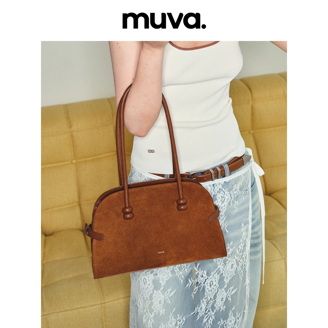 MUVA单肩包通勤大容量牛皮高级感2024新款休闲包包女式7.7新品zb
