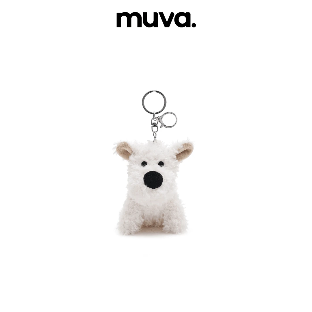 MUVA配饰  毛绒绒潦草小狗白西地公仔挂件