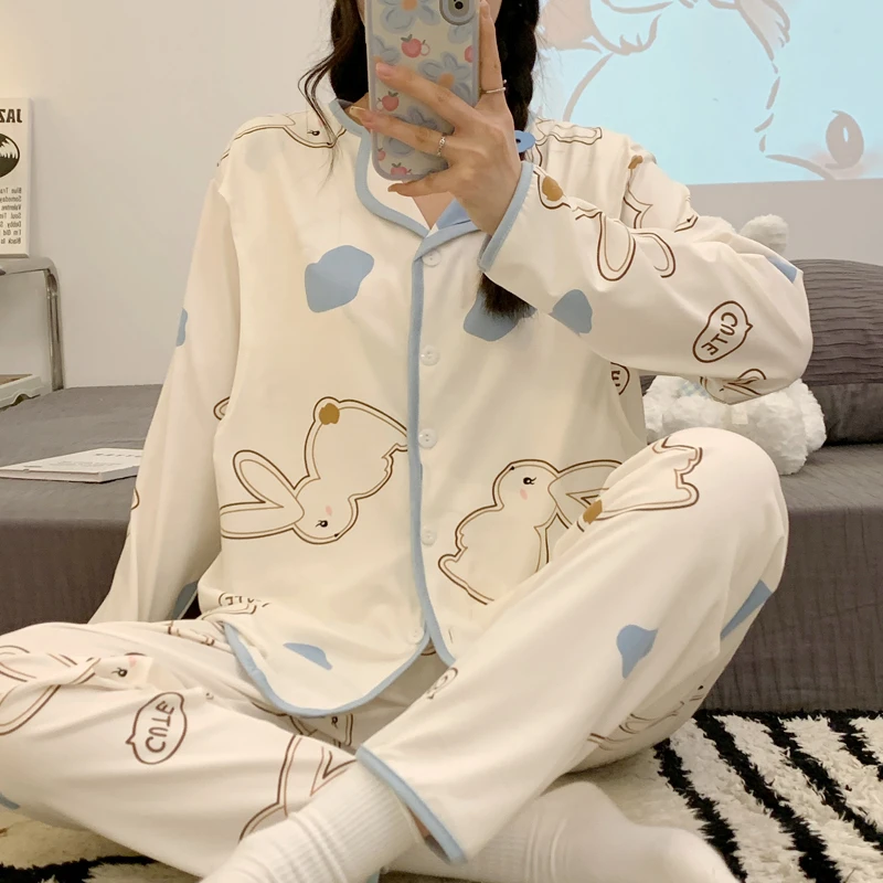 月子服产后孕妇睡衣春秋哺乳期产妇喂奶坐月子套装家居服夏季薄款