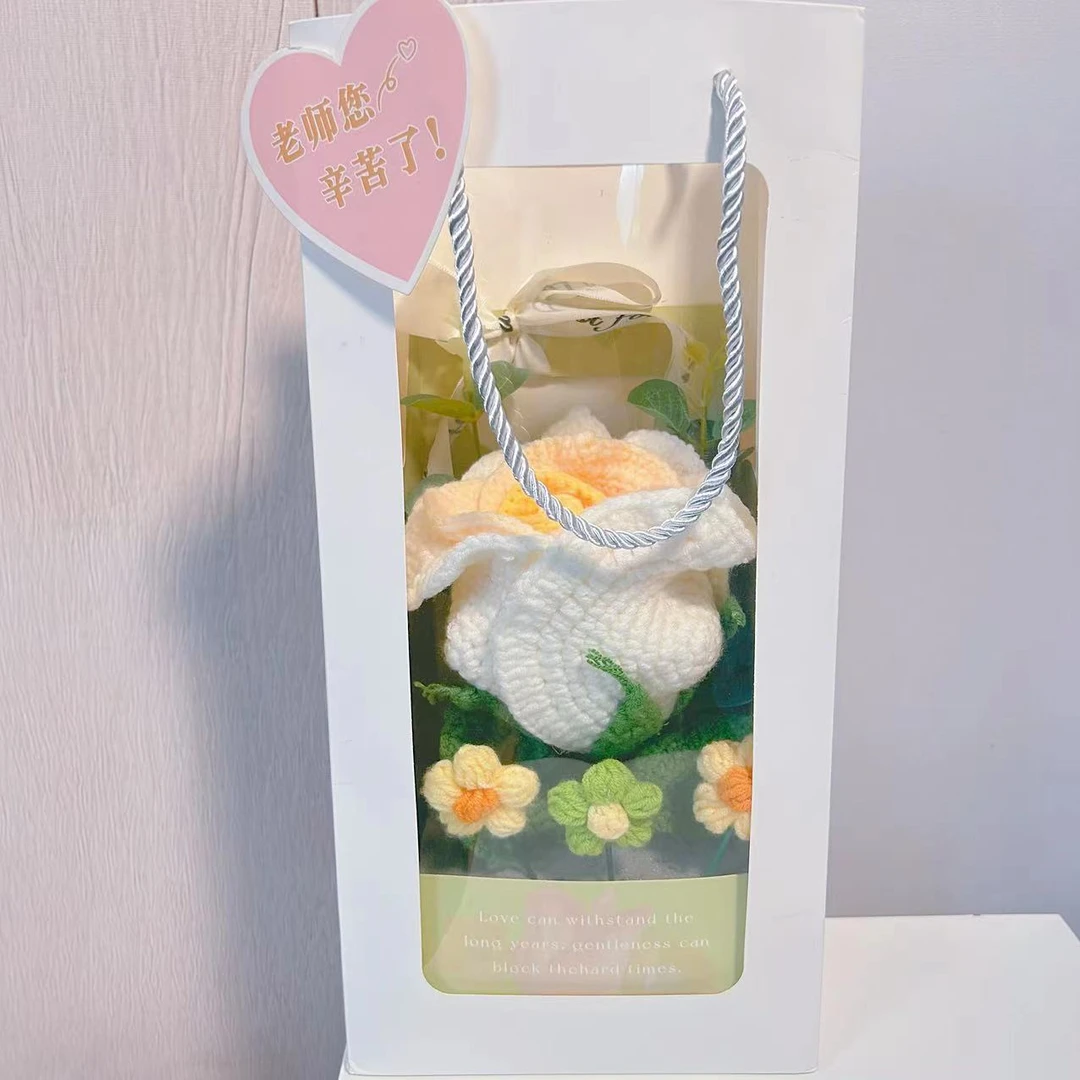 【花房泰玫】教师节送老师永生毛线花仿真花生日礼物送朋友创意花