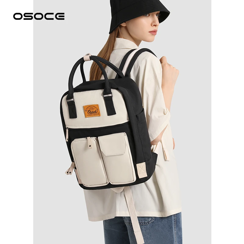 osoce双肩包女大学生书包男士旅行电脑背包情侣包北欧风2024年新