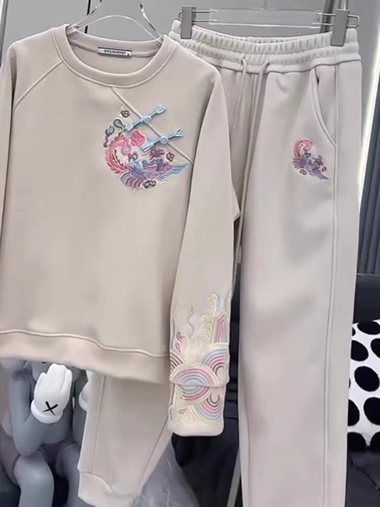 九级纳米防风时尚简约古风复古中国风重工刺绣加厚套装