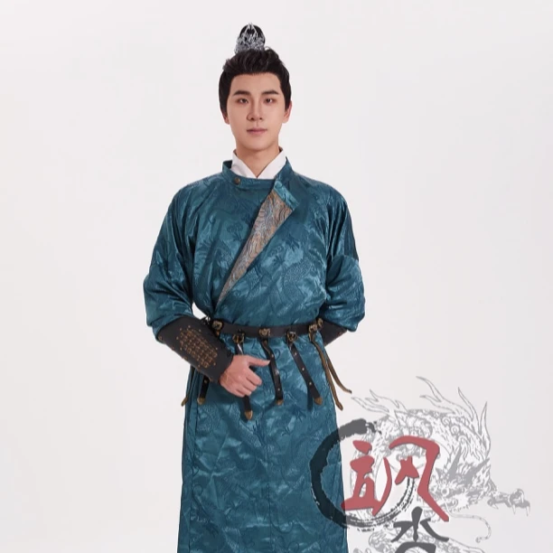 飒沓流星国潮甲胄新款唐圆领袍 单独一件衣服不含任何配饰男女款