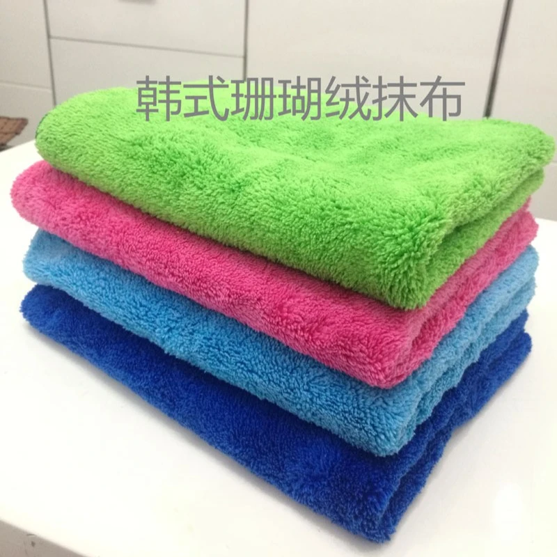韩式珊瑚绒抹布吸水加厚双层去油家用擦玻璃洗车擦窗清洁纤维抹布
