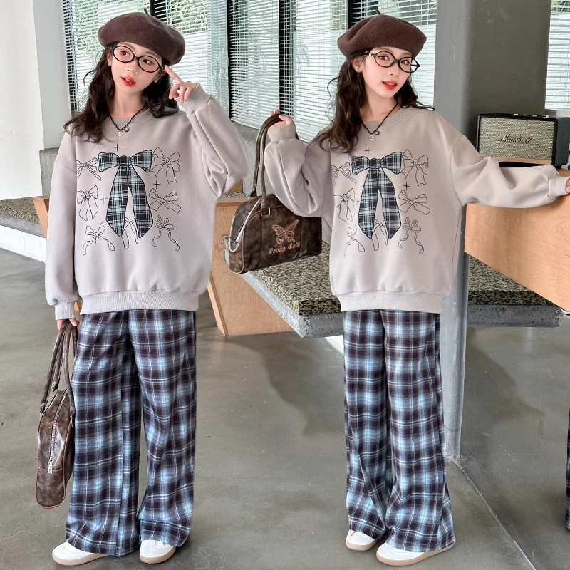 女童秋装套装2024新款洋气童装女中大童春秋款儿童休闲运动两件套