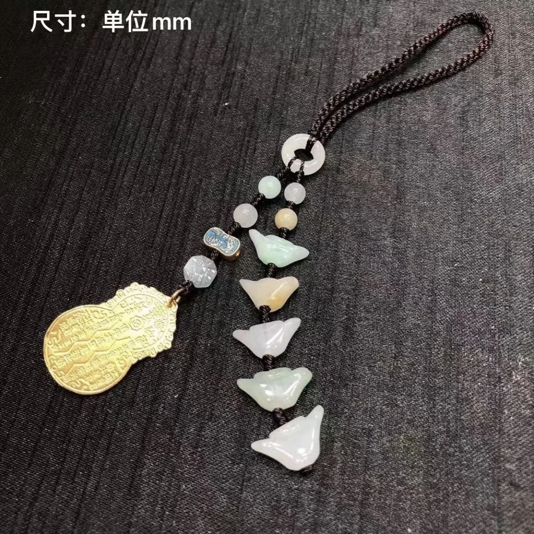 缅料翡翠包挂车挂搭元宝圆珠珠子甜甜圈时尚大方挂饰挂多样性发一