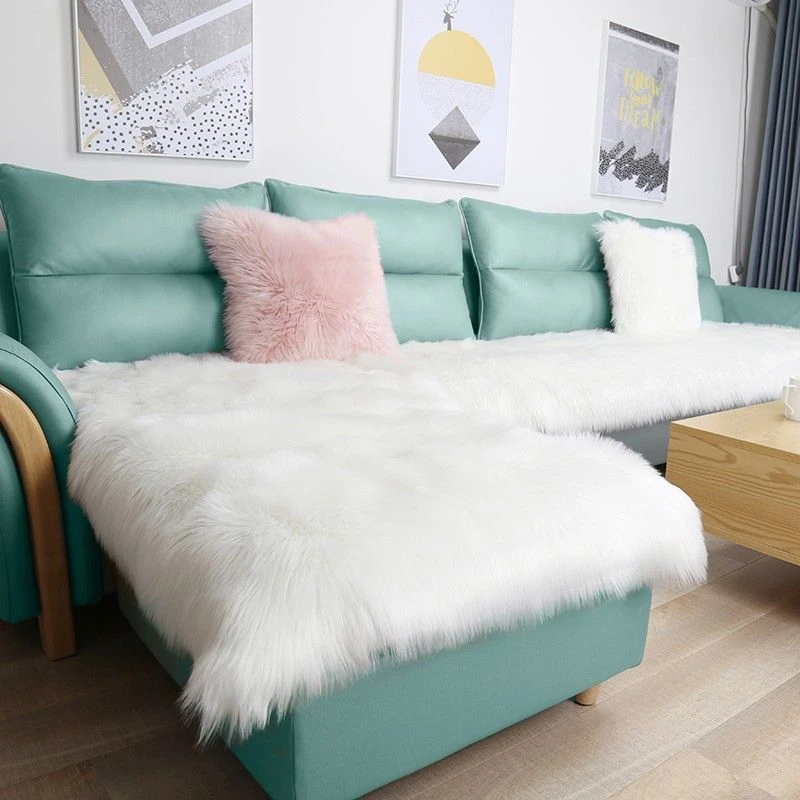 长毛绒沙发垫定做冬季加厚防滑飘窗垫地毯欧式仿羊毛沙发坐垫椅垫