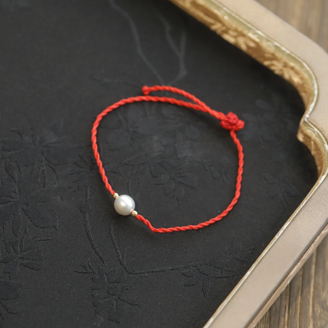 麦麦【共云 】天然淡水珍珠+18配 红手绳
