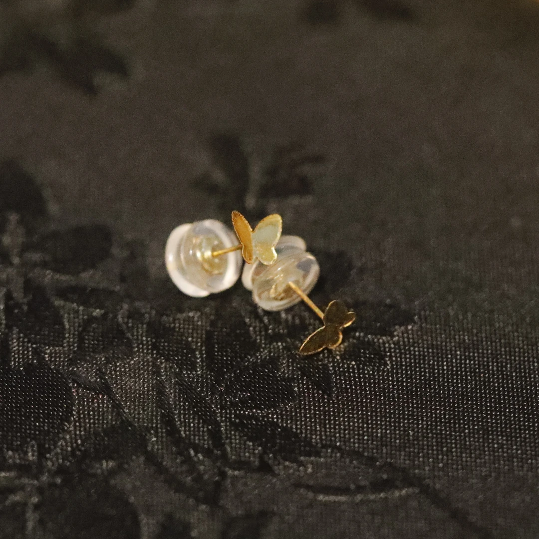 麦麦【金蝶】18K金蝴蝶 耳钉 多样性发一