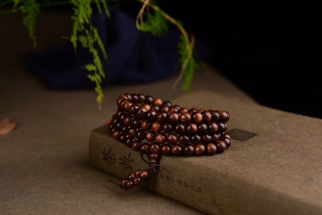 【福臻文玩】海南黄花梨多圈8mm108颗