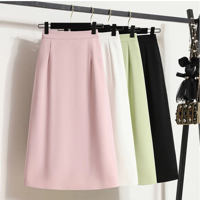 大码女装夏西装半身裙设计感小众高腰中长款a字长裙