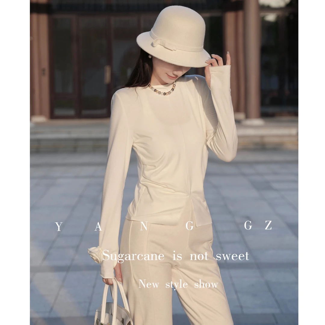 YANG GZ 【岸芷汀兰】秋冬纯色百搭针织打底衫女 GZ012