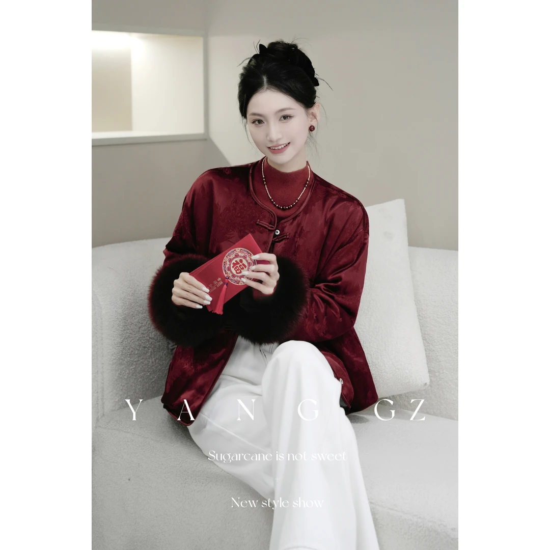 YANG GZ【凤凰于飞】90白鸭绒狐狸毛双面双穿羽绒服女GZ24WA012