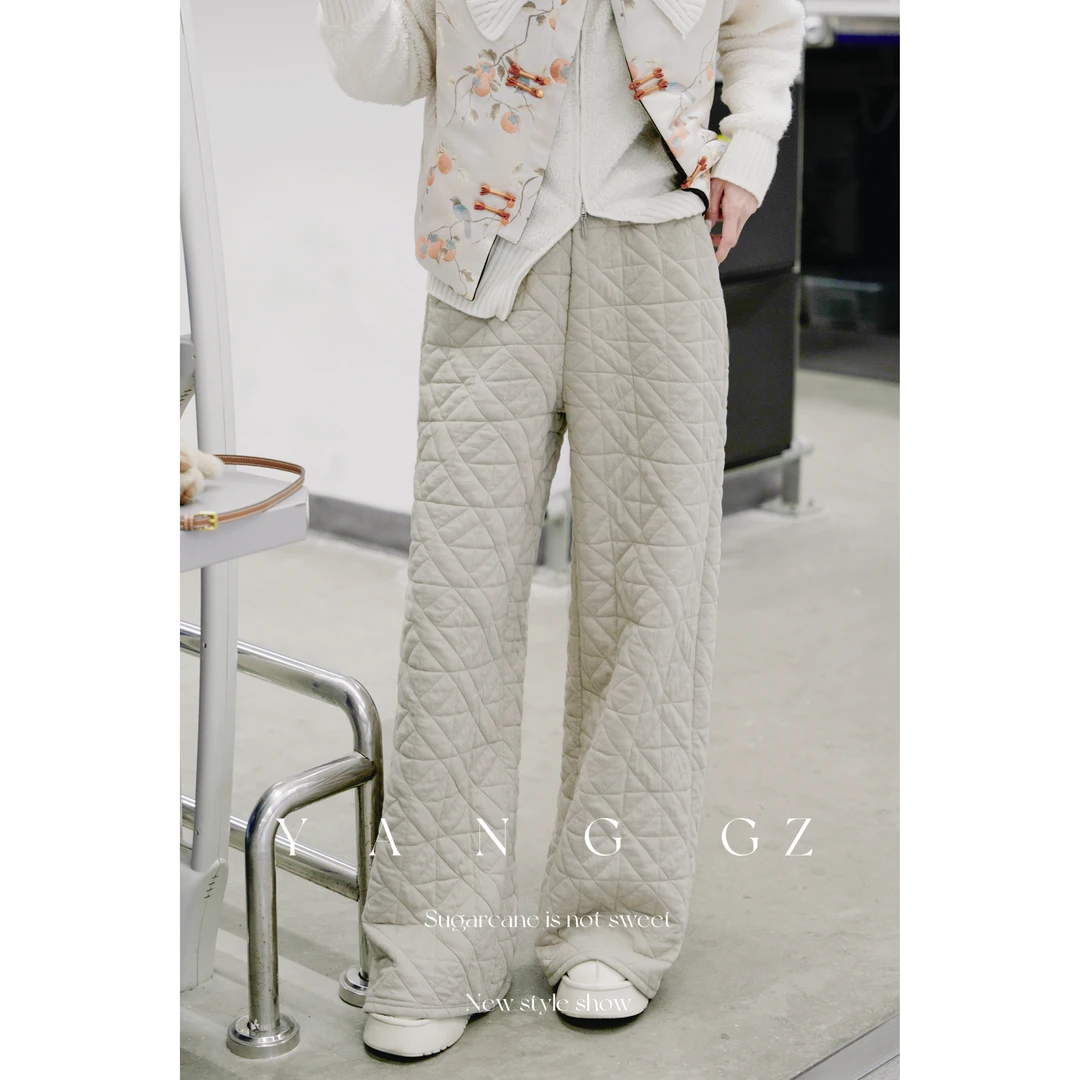 YANG GZ 【Q轻氧棉棉】松弛感时尚阔腿氧气裤直筒女 GZ24WG001