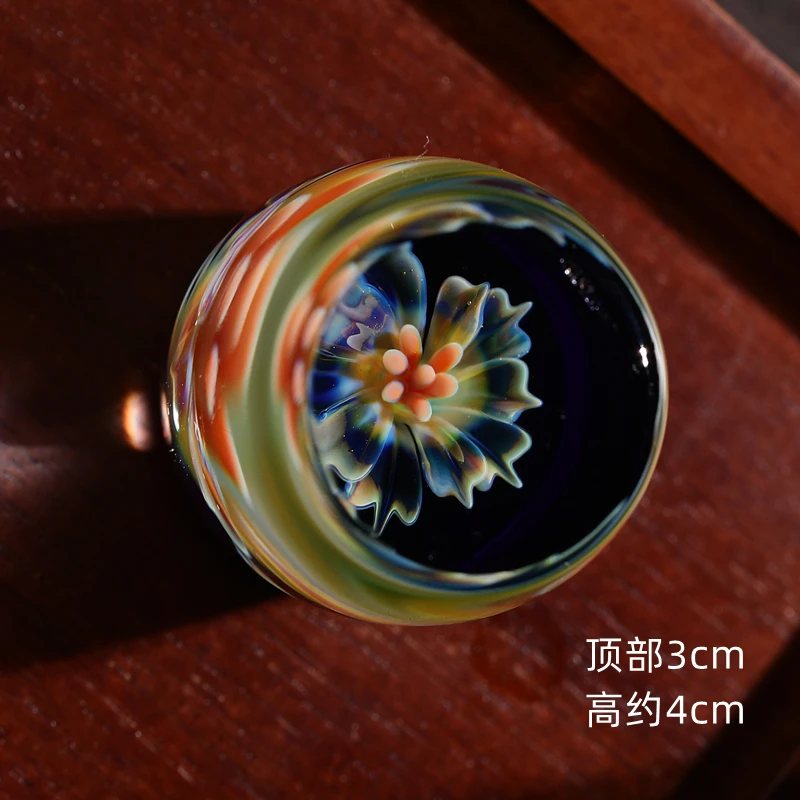 品盏堂高端花语盖置彩色玻璃盖置高端盖碗茶具盖托创意茶道零配件