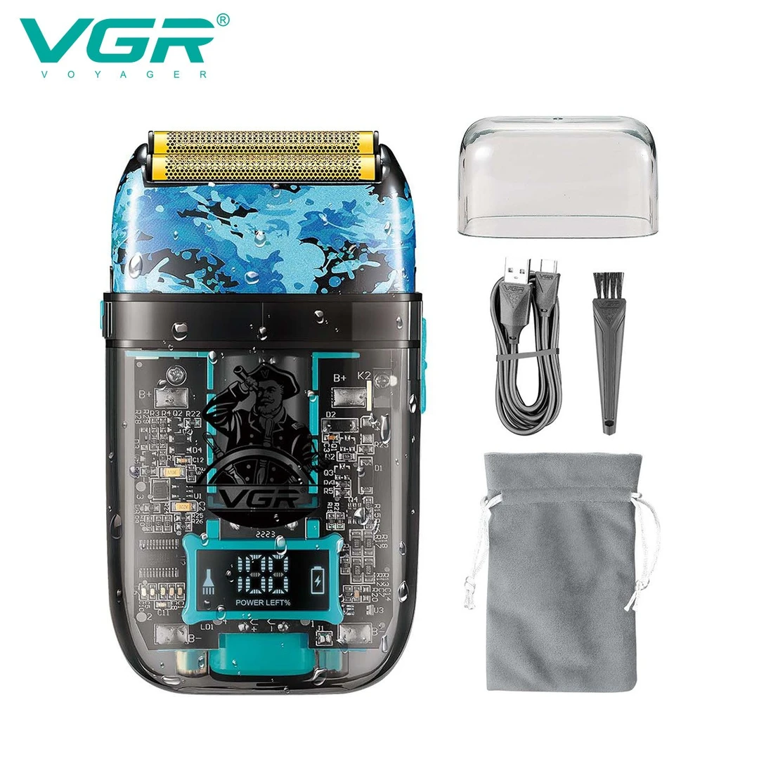 VGR 充电式大功率油头增白器推光头刮胡刀家用自动多功能专业美发