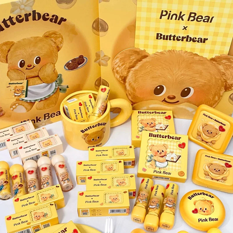 pinkbear皮可熊黄油小熊联名礼盒新品糖光口红唇釉显白官方正品女