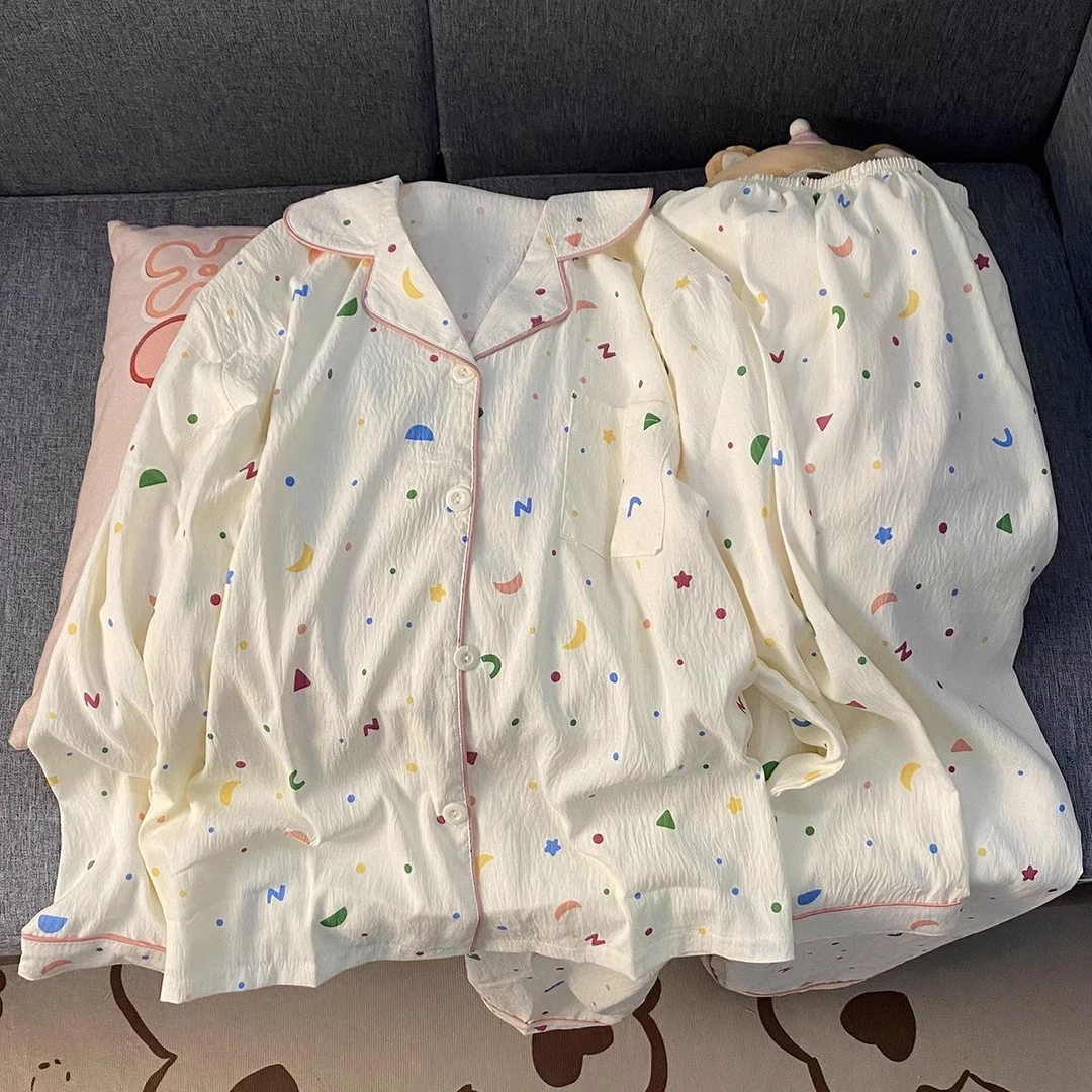 2024新款睡衣女春秋季云朵棉长袖长裤套装卡通网红风可外穿家居