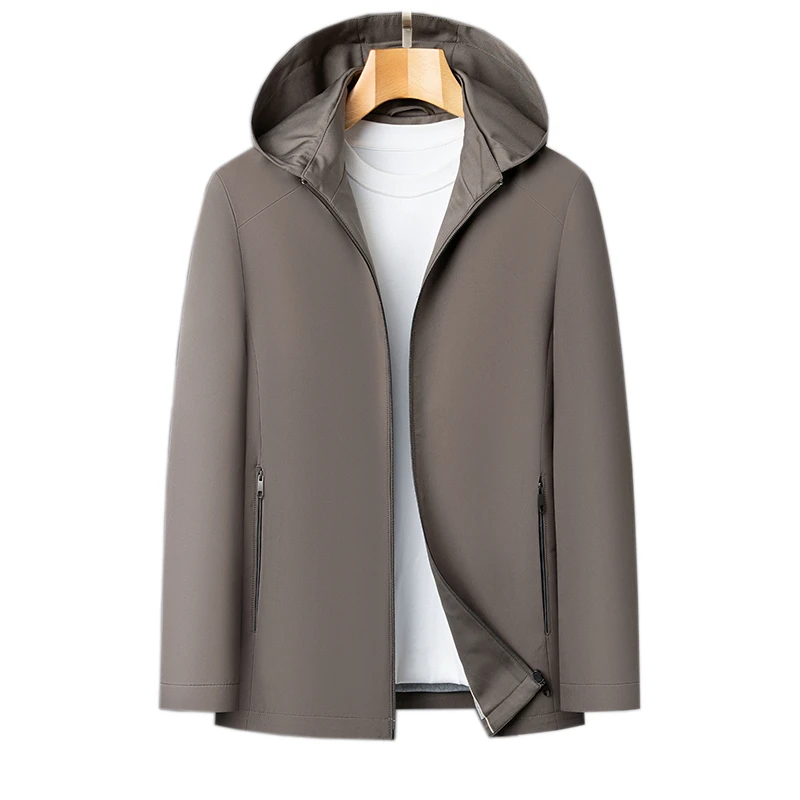 男款风衣新款男士可拆卸连帽风衣外套春秋短款免烫面料9233