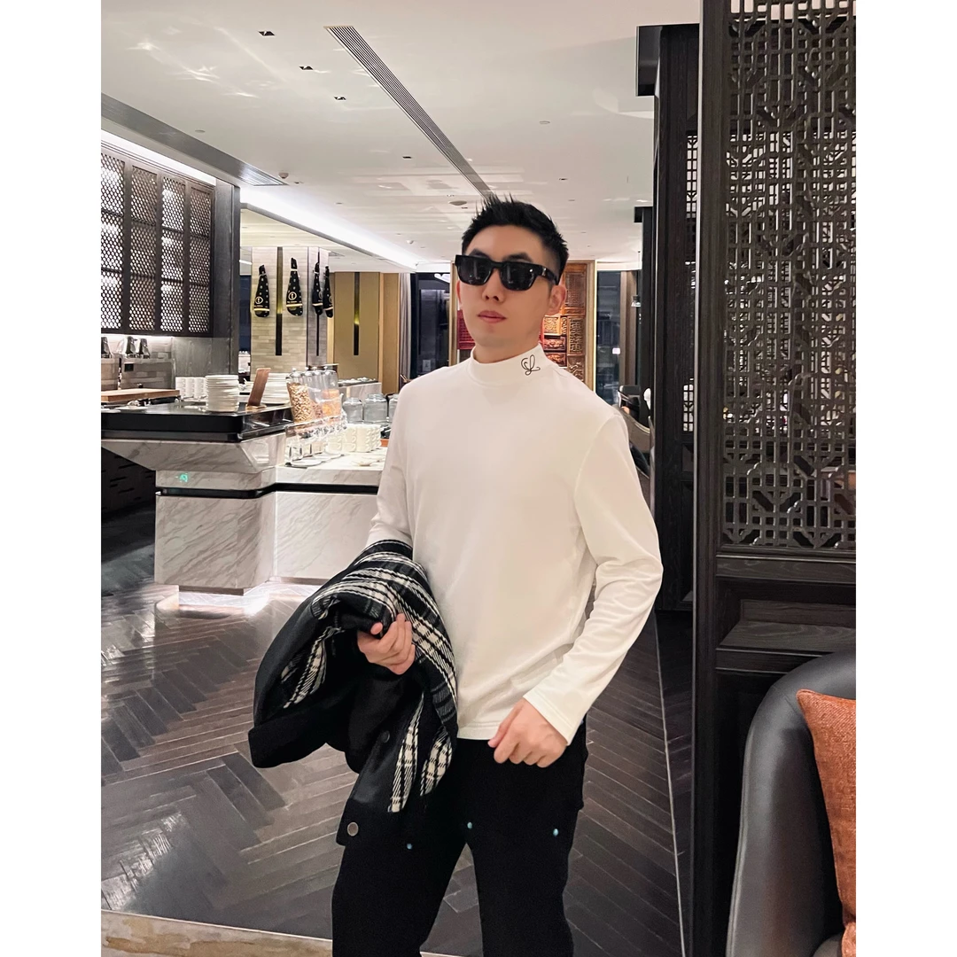 【繁花高领】冬季莫代尔拉绒潮男保暖基础打底男士长袖休闲修身款