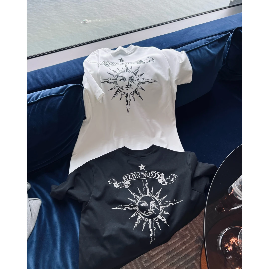 【太阳神短袖】秋季液氨棉发泡印花简约宽松T恤男士百搭半袖9355