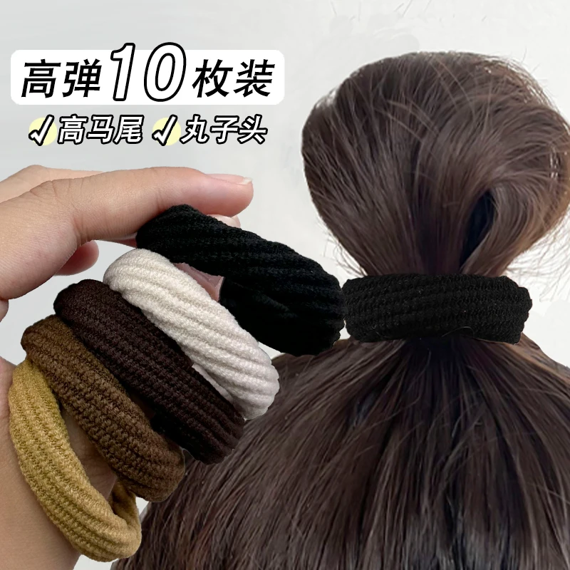 皮筋高弹力耐用黑色扎头发头绳女生头饰发绳不伤简约橡皮筋头发圈