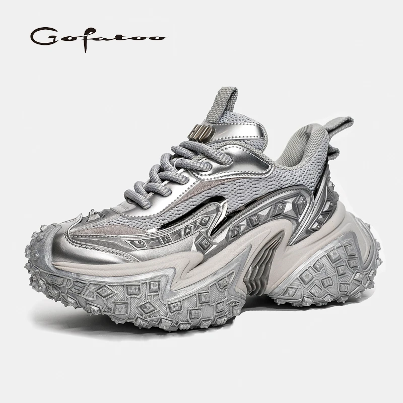 机甲老爹鞋男高级感2025新款夏季透气厚底炸街潮鞋原创潮牌轮胎鞋