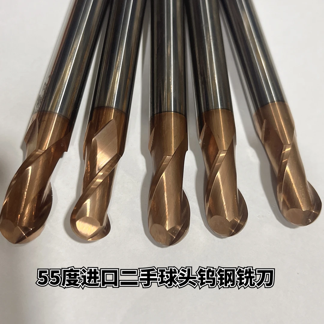 55度球头铣刀2刃进口圆头钨钢合金球刀涂层圆弧立铣刀R1R2R3R4R5