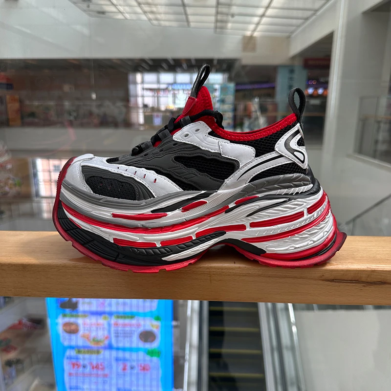 巴黎厚底增高16xl情侣款做旧老爹鞋ins风时装休闲网面拼色运动鞋