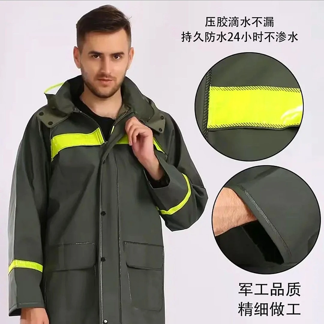 胖子专用加大加厚定制款针织布雨衣套装户外骑行外卖劳保工作服饰