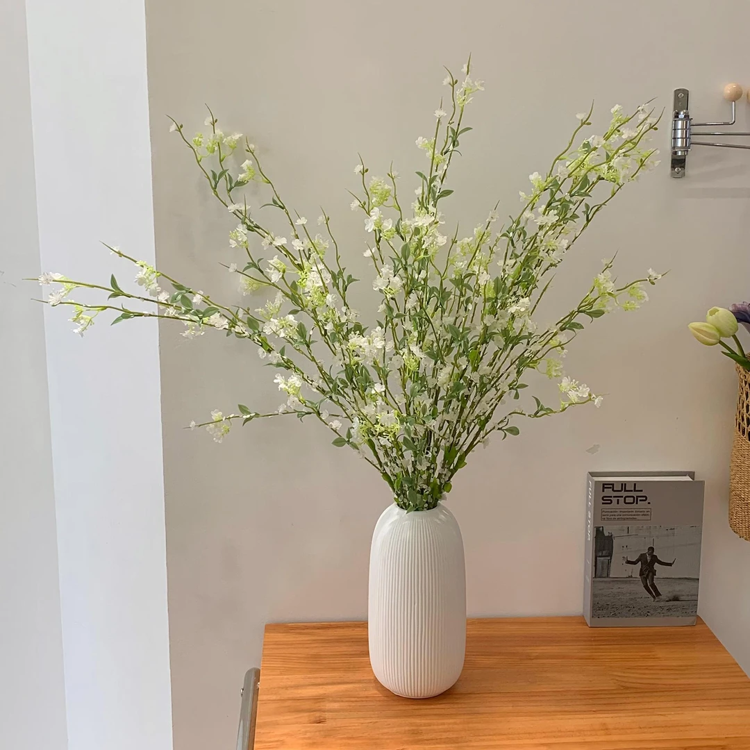 雪柳花插花高级仿真花花束假花装饰轻奢高端餐桌花装饰品花艺摆件