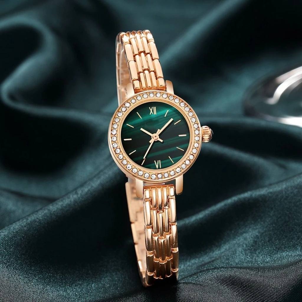 圆盘精致潮流经典时尚轻奢气质绿盘腕表-XKB76