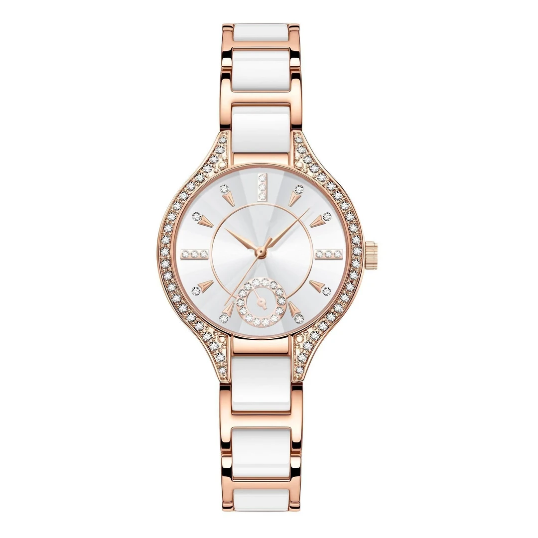 高级感气质复古轻奢时尚休闲优雅女士精美陶瓷白手链款腕表——2518