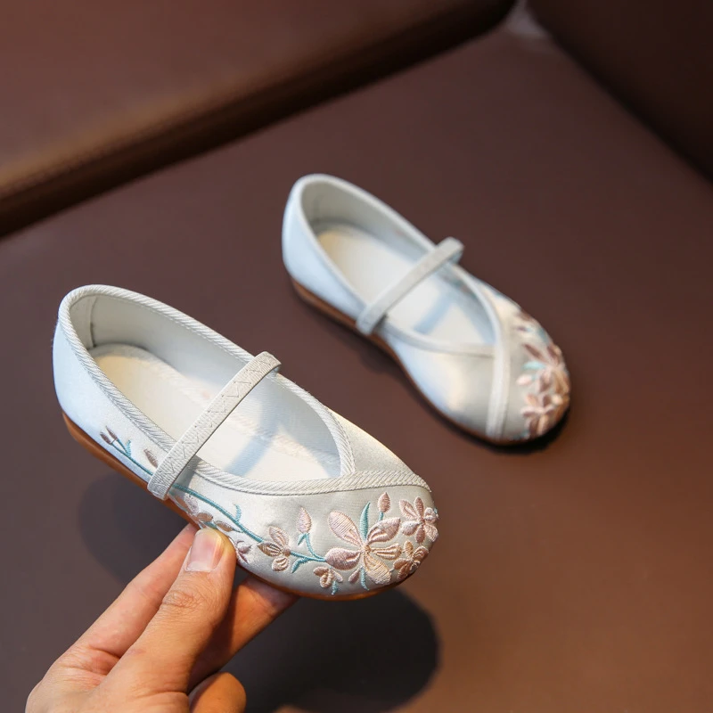 汉棠涌绣汉服女童鞋手工儿童绣花鞋古代鞋子宝宝中国风旗袍鞋布鞋
