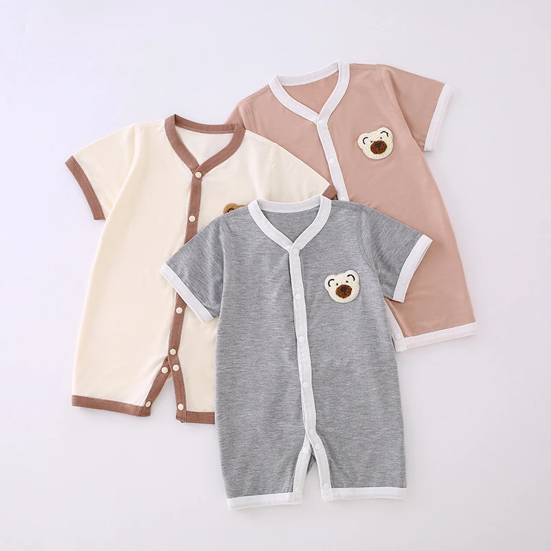 【唐唐家】婴儿连体衣夏季新款短袖家居服睡衣薄款男女宝宝空调服