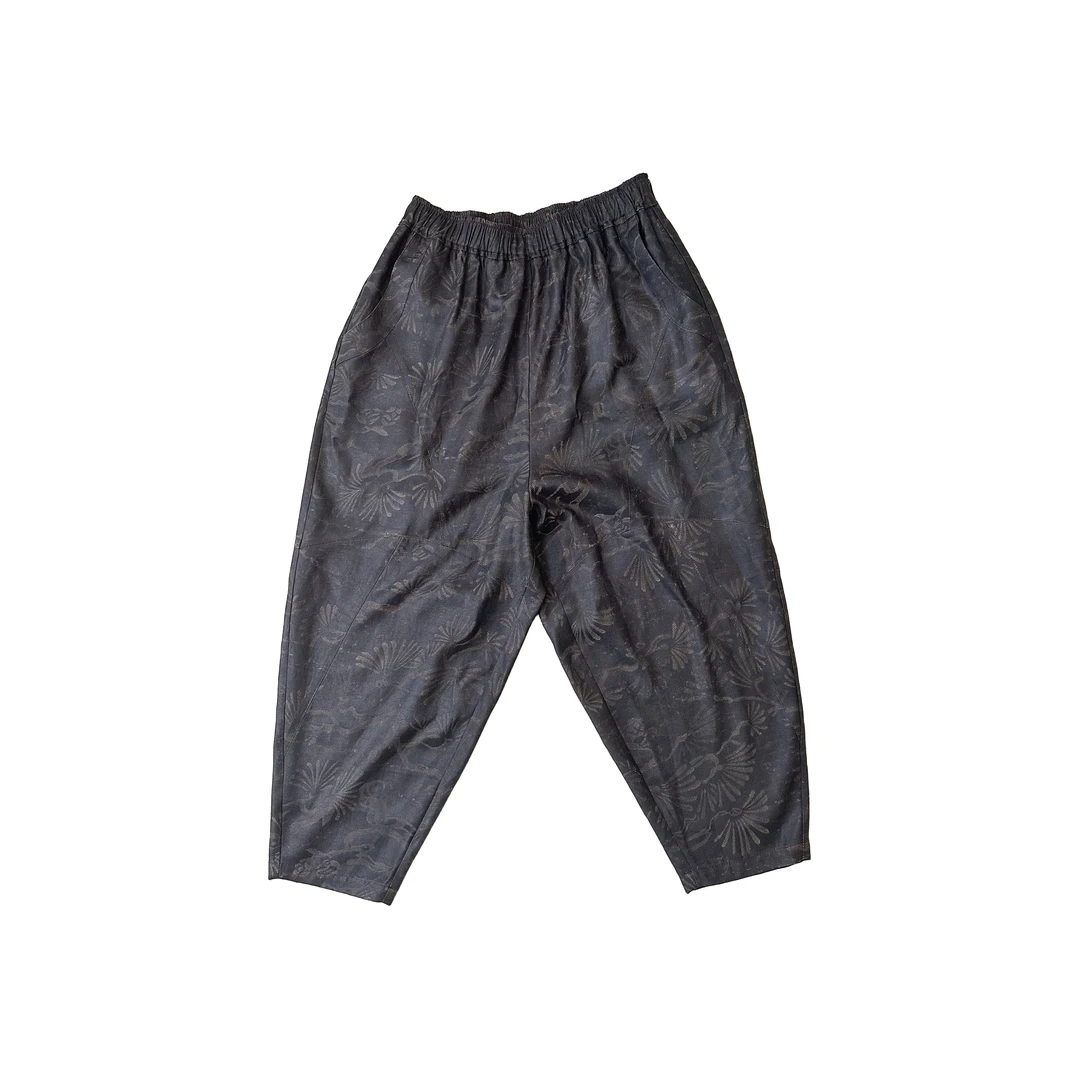 【金禧禧服饰】发财树老料香云纱裤子J23251