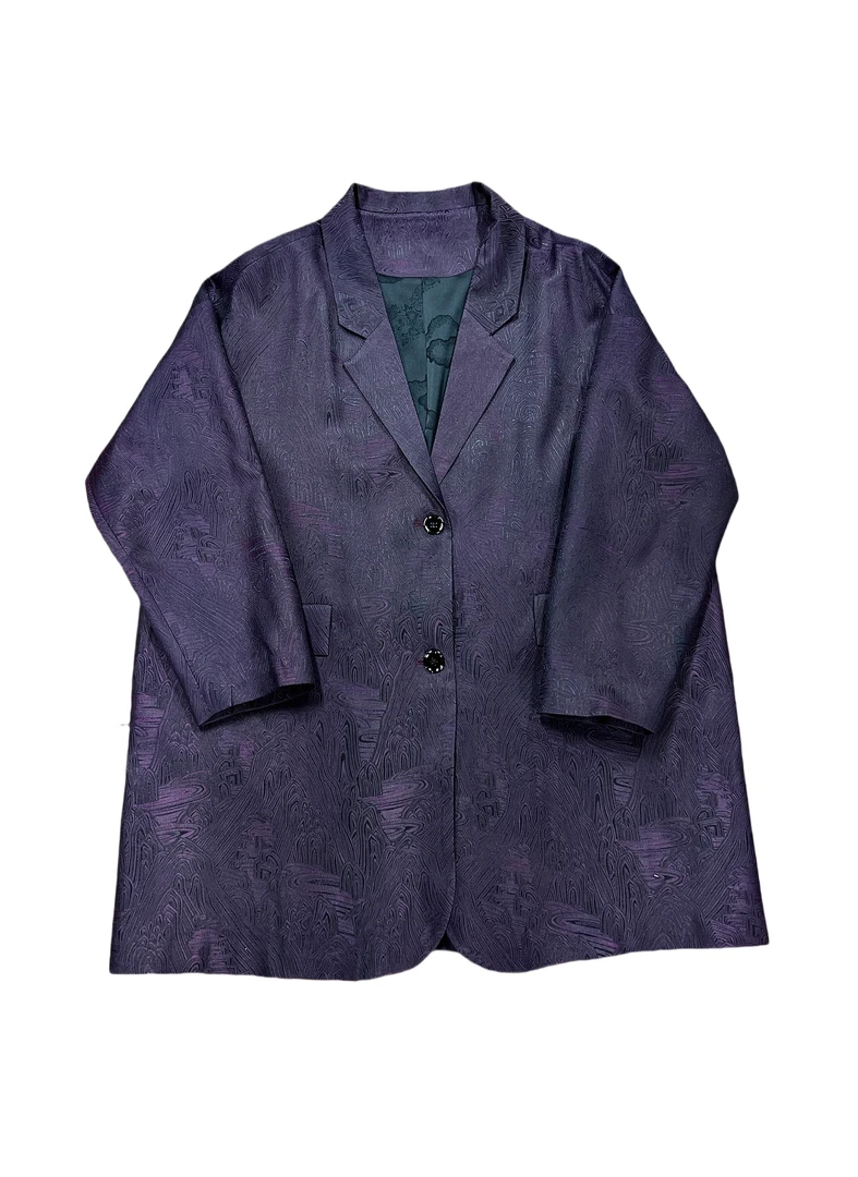 【金禧禧服饰】香云纱紫色大西装J222151-9