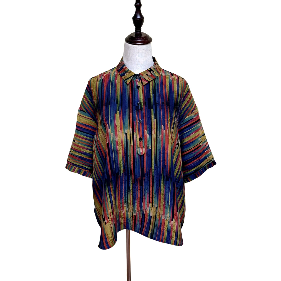 【金禧禧服饰】 七彩流星雨香云纱上衣 J23076-2