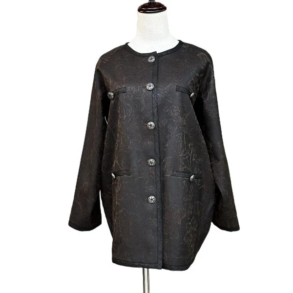 【金禧禧服饰】75姆米古法香云纱外套J23313