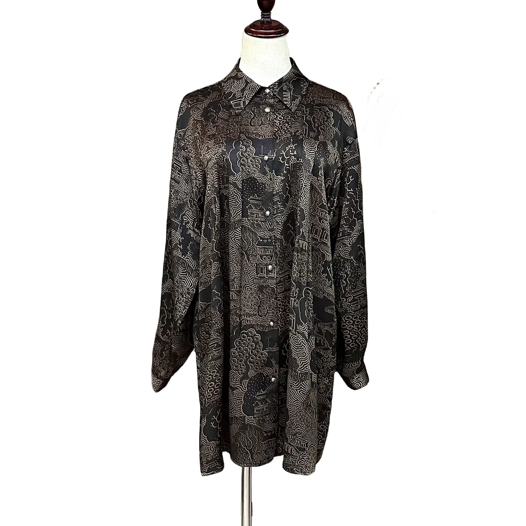 【金禧禧服饰】黄鹤楼香云纱衬衣J24102