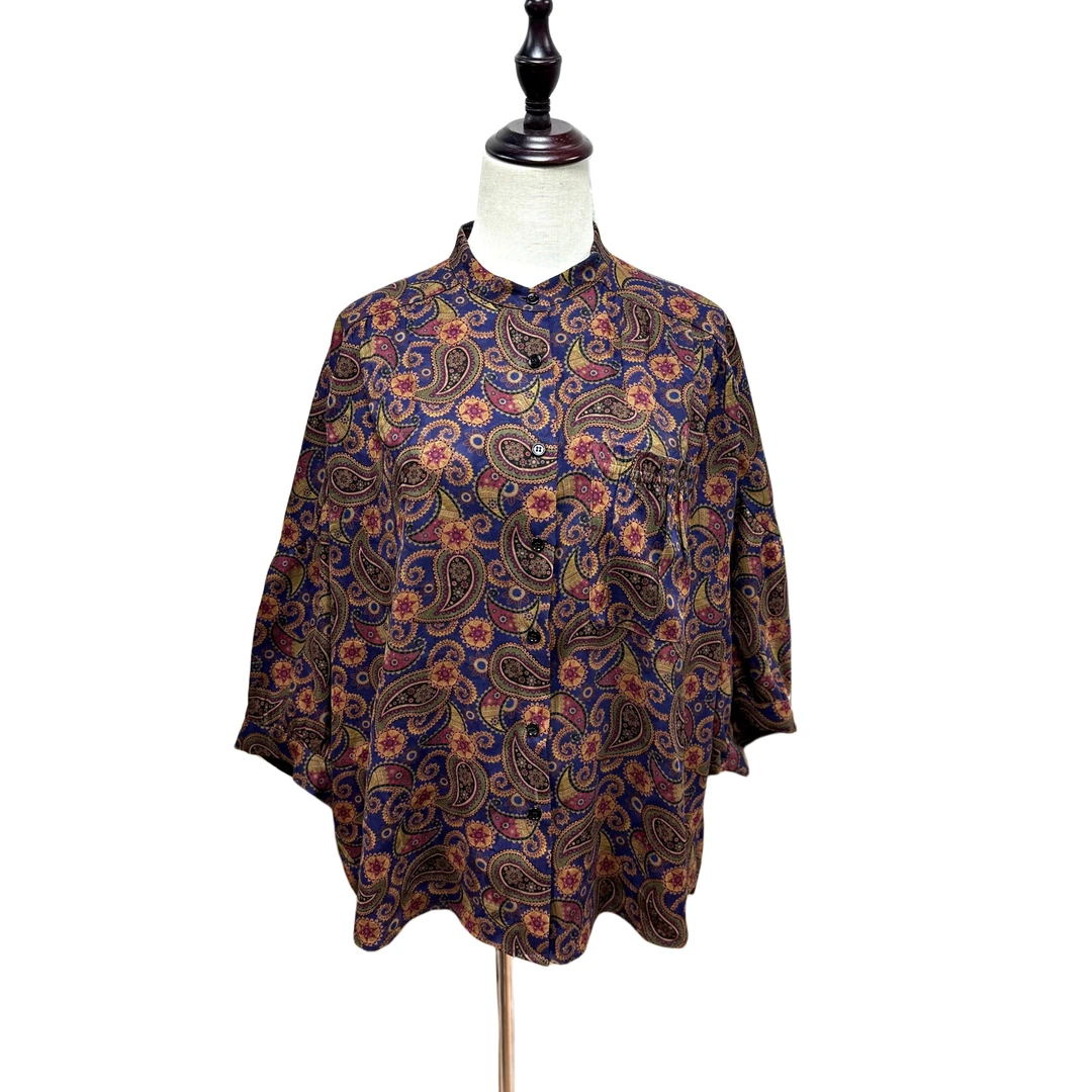 【金禧禧服饰】腰果传奇香云纱上衣 J22275-2