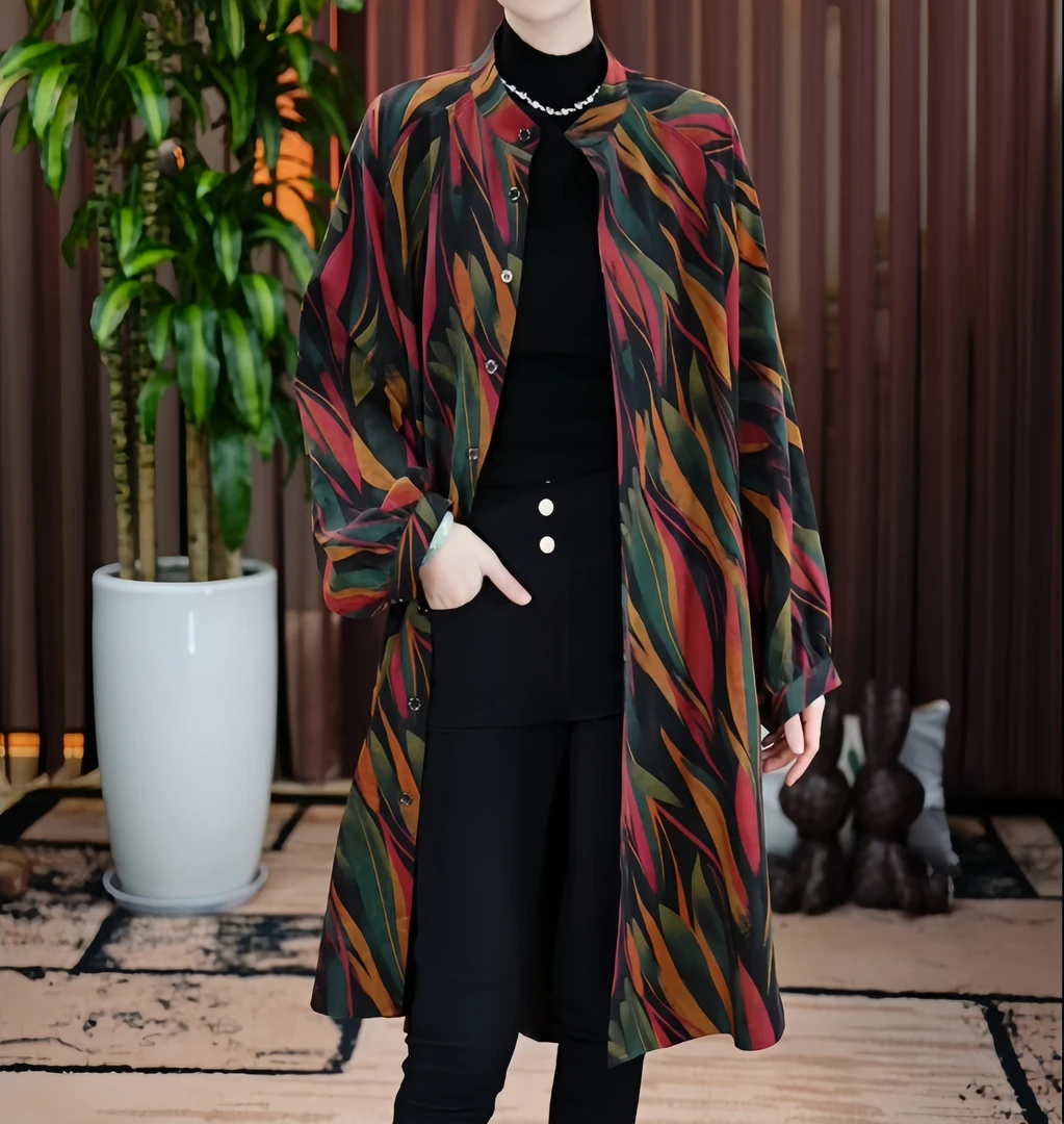 【金禧禧服饰】羽翼花香云纱外套LBW24021