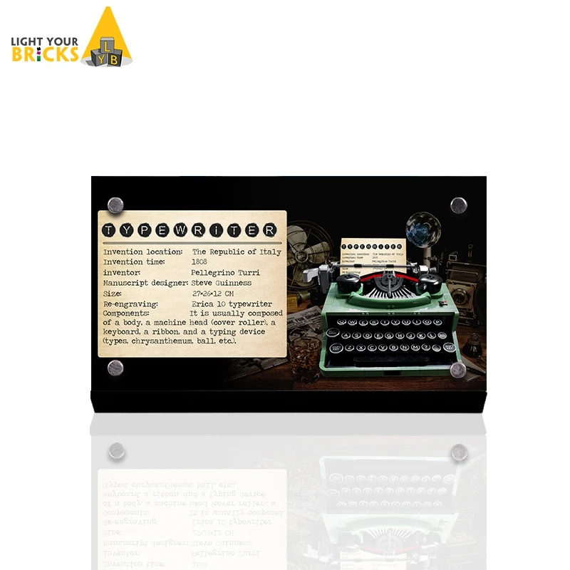 适用乐高21327打字机展示铭牌