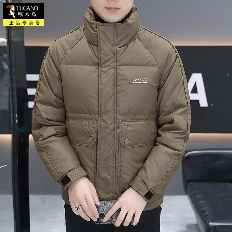 TUCANO/啄木鳥冬季羽绒服男工装多口袋立领时尚外套保暖时尚夹克