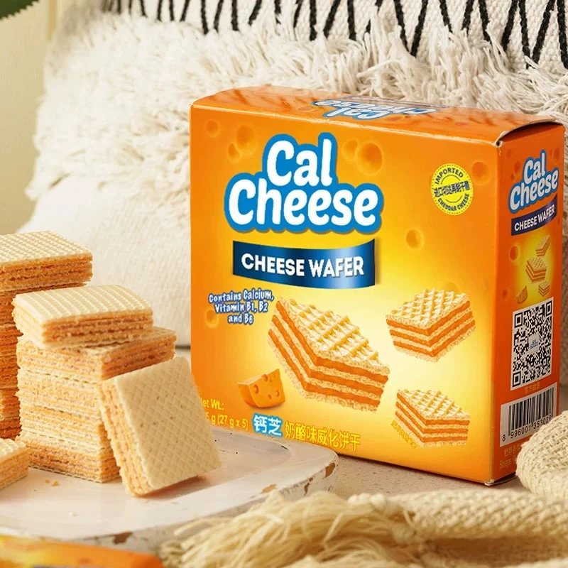 Cal cheese钙芝威化饼干135g奶酪巧克力味进口休闲零食独立包装
