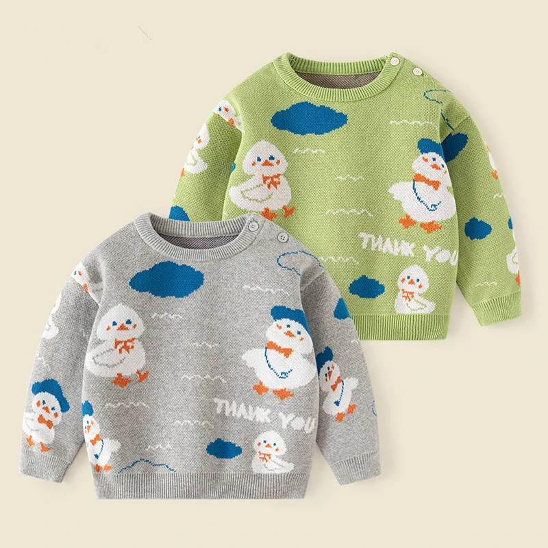 宝宝毛衣秋冬新外穿上衣婴幼儿线衣套头毛衣儿童外套男童打底衫潮
