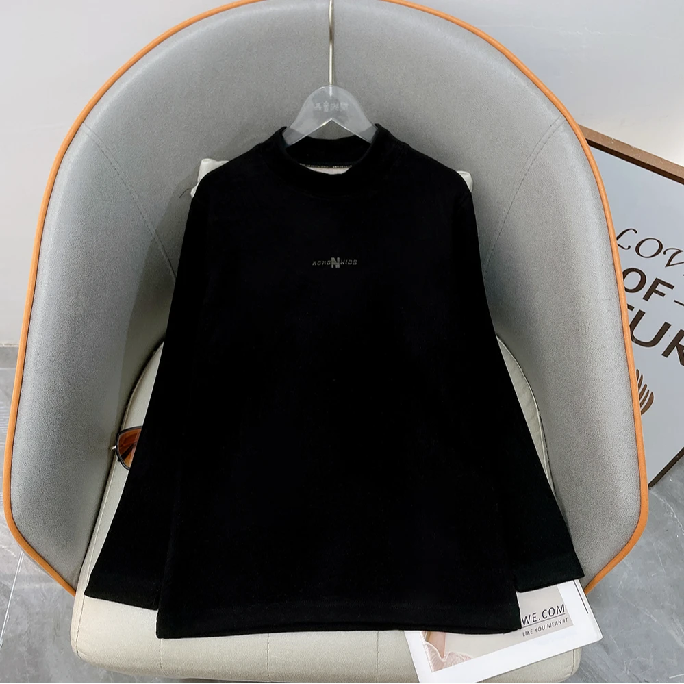 冬季新款女童圆领卫衣女大童中大童打底衫潮童外穿zb3912简约童品