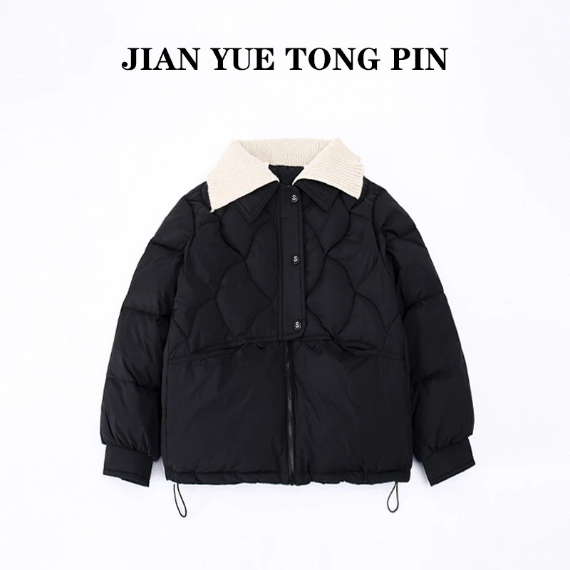 冬季新款女童棉服宽松保暖休闲儿童时尚外套中大童zb5038简约童品